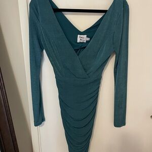 Princess Polly Teal Long Sleeve Dress